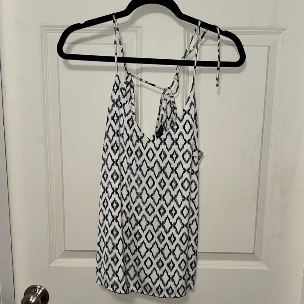 Black and White Geometric Print Tank Top